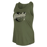 Women's New Era Olive Baltimore Orioles 2026 Armed Forces Day Tank Top