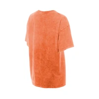 T-shirt oversize New Era orange Baltimore Orioles pour femme, délavé à l'huile minérale