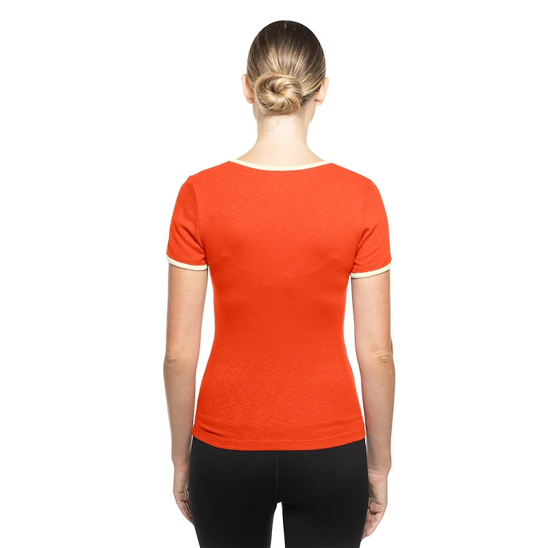 Women's New Era Orange Baltimore Orioles Throwback Lace Up T-Shirt