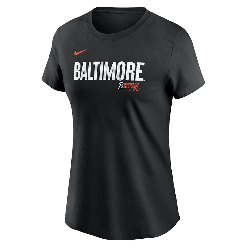 T-shirt Nike Adley Rutschman pour femme avec nom et numéro City Connect Fuse des Orioles de Baltimore noir