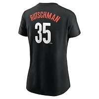 T-shirt Nike Adley Rutschman pour femme avec nom et numéro City Connect Fuse des Orioles de Baltimore noir
