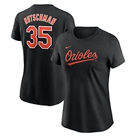 T-shirt Nike Adley Rutschman noir Baltimore Orioles Cooperstown Collection Fuse avec nom et numéro pour femme