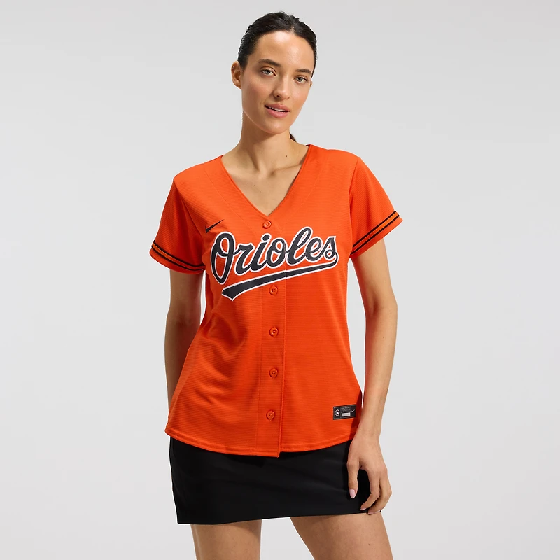 Maillot réplique alternatif Nike Adley Rutschman orange des Orioles de Baltimore pour femme
