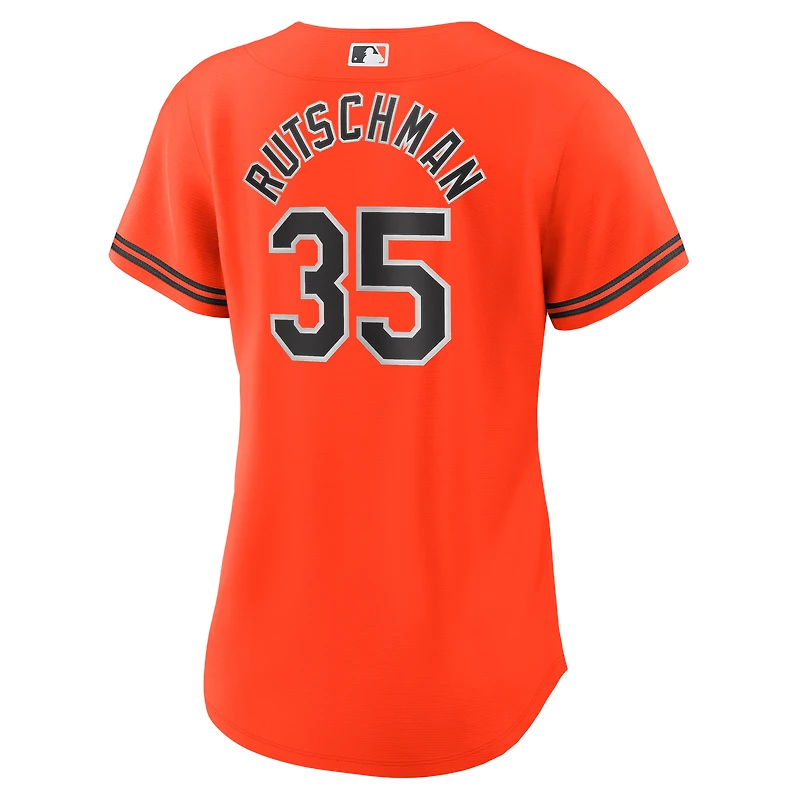 Maillot réplique alternatif Nike Adley Rutschman orange des Orioles de Baltimore pour femme