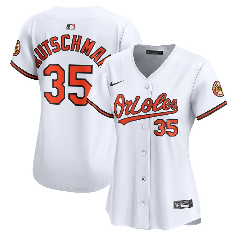 Maillot de joueur à domicile Nike Adley Rutschman blanc Baltimore Orioles pour femme, édition limitée, 35