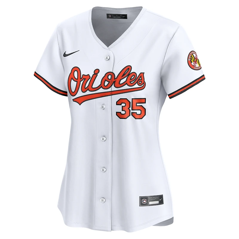 Maillot de joueur à domicile Nike Adley Rutschman blanc Baltimore Orioles pour femme, édition limitée, 35