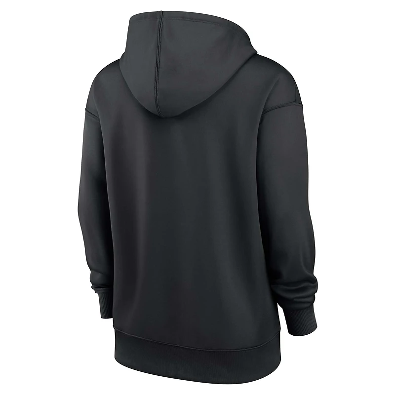 Women's Nike Black Baltimore Orioles Authentic Collection Therma-FIT Hoodie