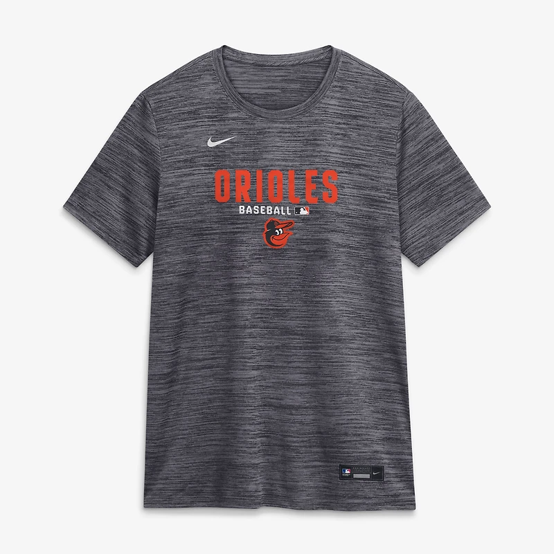T-shirt Nike Velocity Dri-FIT Authentic Collection pour femme, noir, Baltimore Orioles