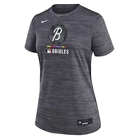 Women's Nike Charcoal Baltimore Orioles Authentic Collection City Connect Velocity Dri-FIT T-Shirt