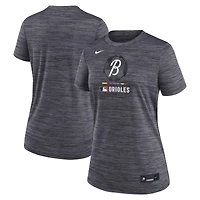 Women's Nike Charcoal Baltimore Orioles Authentic Collection City Connect Velocity Dri-FIT T-Shirt