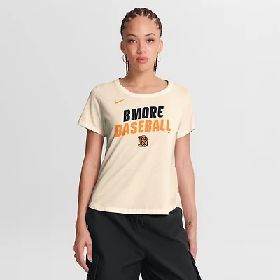 Women's Nike Cream Baltimore Orioles 2026 City Connect Team Phrase Lockup Tri-Blend T-Shirt