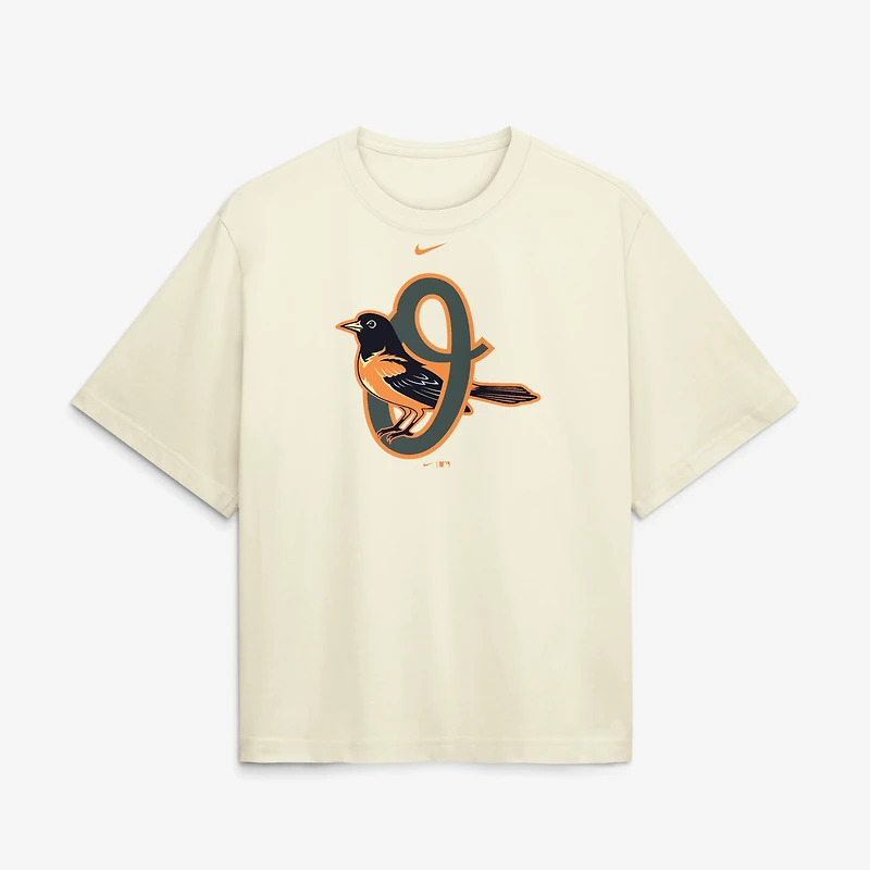 Women's Nike Cream Baltimore Orioles Premium Essentials Relaxed Boxy T-Shirt