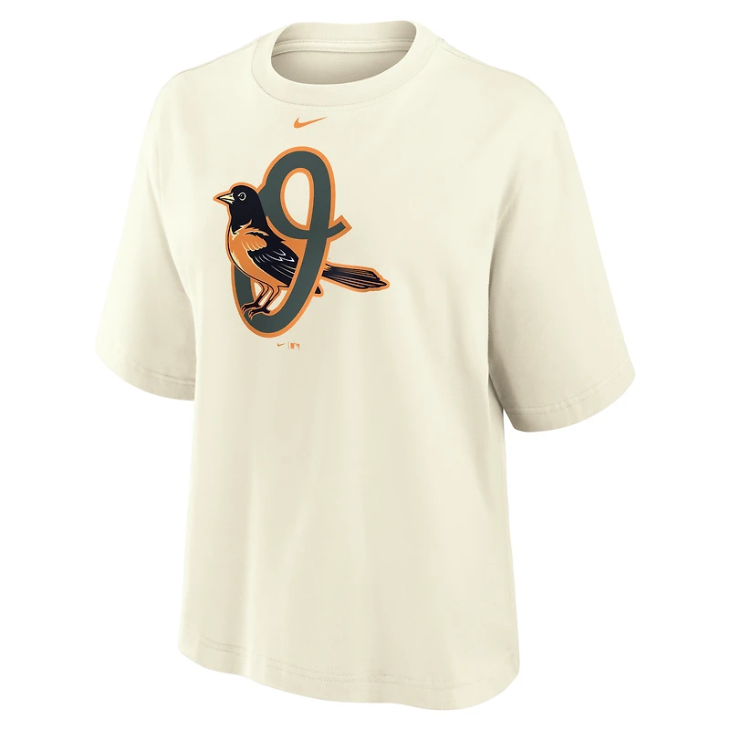 Women's Nike Cream Baltimore Orioles Premium Essentials Relaxed Boxy T-Shirt