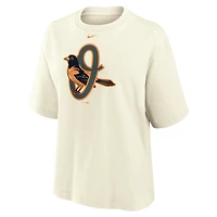 Women's Nike  Cream Baltimore Orioles Premium Essentials Relaxed Boxy T-Shirt