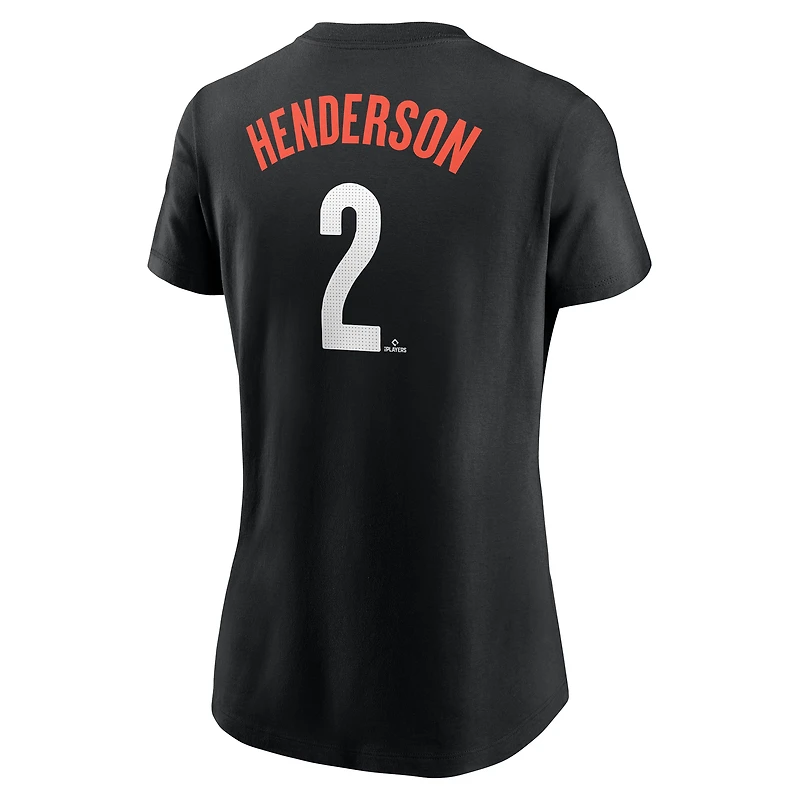Women's Nike Gunnar Henderson Black Baltimore Orioles 2024 City Connect Fuse Player Name & Number T-Shirt