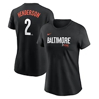 Women's Nike Gunnar Henderson Black Baltimore Orioles 2024 City Connect Fuse Player Name & Number T-Shirt