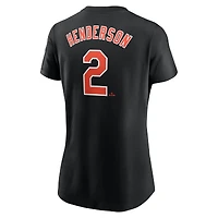 Women's Nike Gunnar Henderson Black Baltimore Orioles Cooperstown Collection Fuse Name & Number T-Shirt