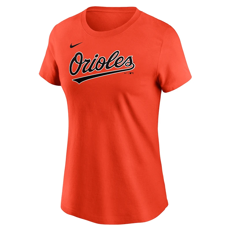 Women's Nike Jackson Holliday Orange Baltimore Orioles Cooperstown Collection Fuse Name & Number T-Shirt