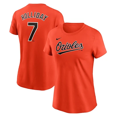 Women's Nike Jackson Holliday Orange Baltimore Orioles Cooperstown Collection Fuse Name & Number T-Shirt