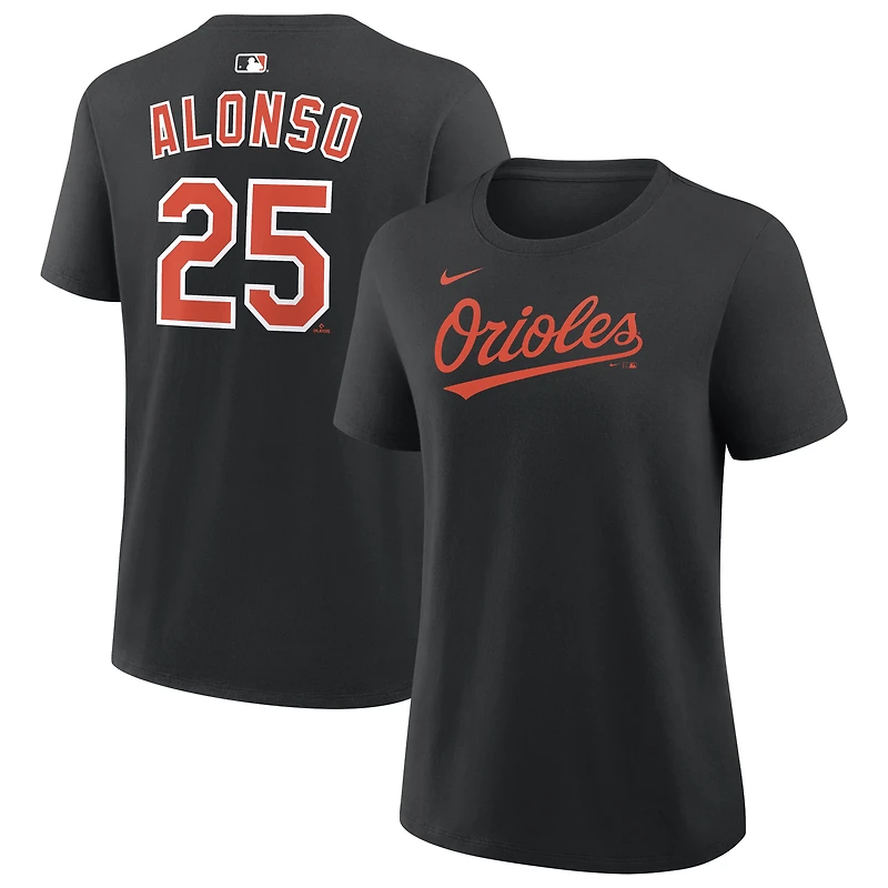 T-shirt noir Nike Pete Alonso des Orioles de Baltimore pour femmes, avec nom et numéro