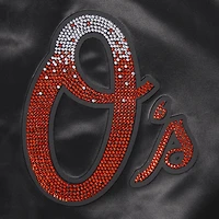 Veste à boutons-pression en satin strass Pro Standard noire pour femme des Baltimore Orioles