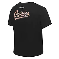 Women's Pro Standard  Black Baltimore Orioles Game Day Classics Baby Doll Cropped T-Shirt