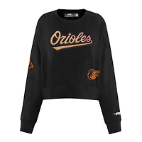 Women's Pro Standard Black Baltimore Orioles Game Day Classics Crewneck Pullover Sweatshirt