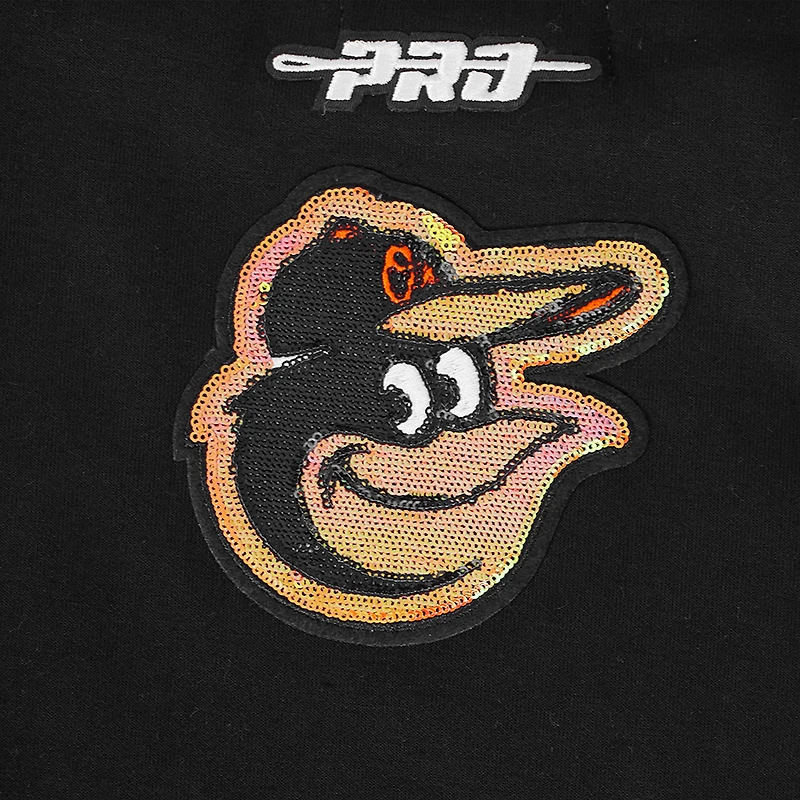 Women's Pro Standard Black Baltimore Orioles Game Day Classics Crewneck Pullover Sweatshirt