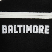 Veste universitaire entièrement zippée en laine côtelée Pro Standard pour femme Baltimore Orioles Pearls noire