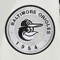 Veste universitaire entièrement zippée en laine côtelée Pro Standard pour femme Baltimore Orioles Pearls noire