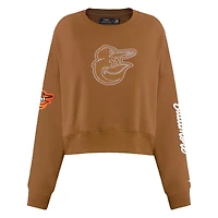 Sweat-shirt court à enfiler Pro Standard Brown Baltimore Orioles Paint The City pour femme