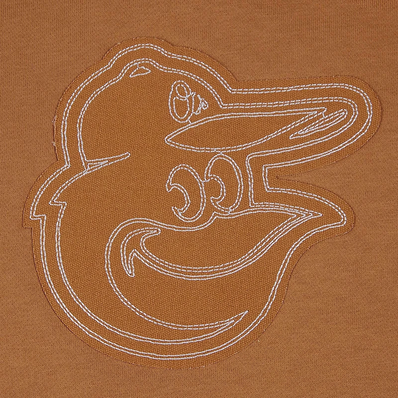 Women's Pro Standard Brown Baltimore Orioles Paint The City Pullover Cropped Sweatshirt