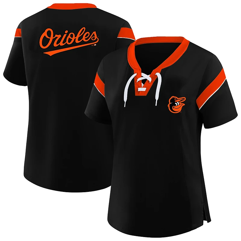 Women's Profile Black Baltimore Orioles Plus Lace-Up T-Shirt