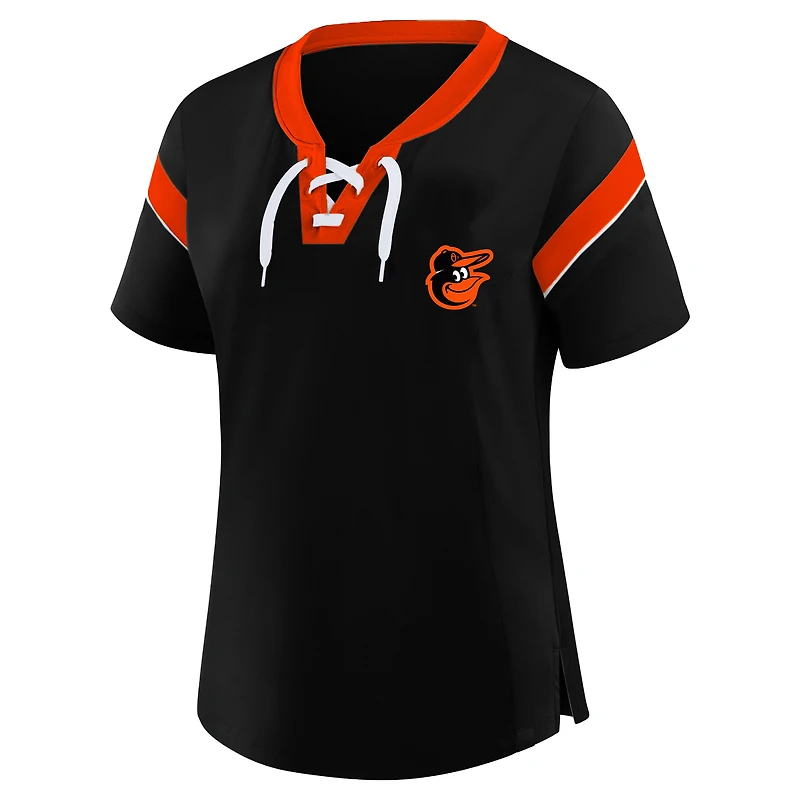 Women's Profile Black Baltimore Orioles Plus Lace-Up T-Shirt
