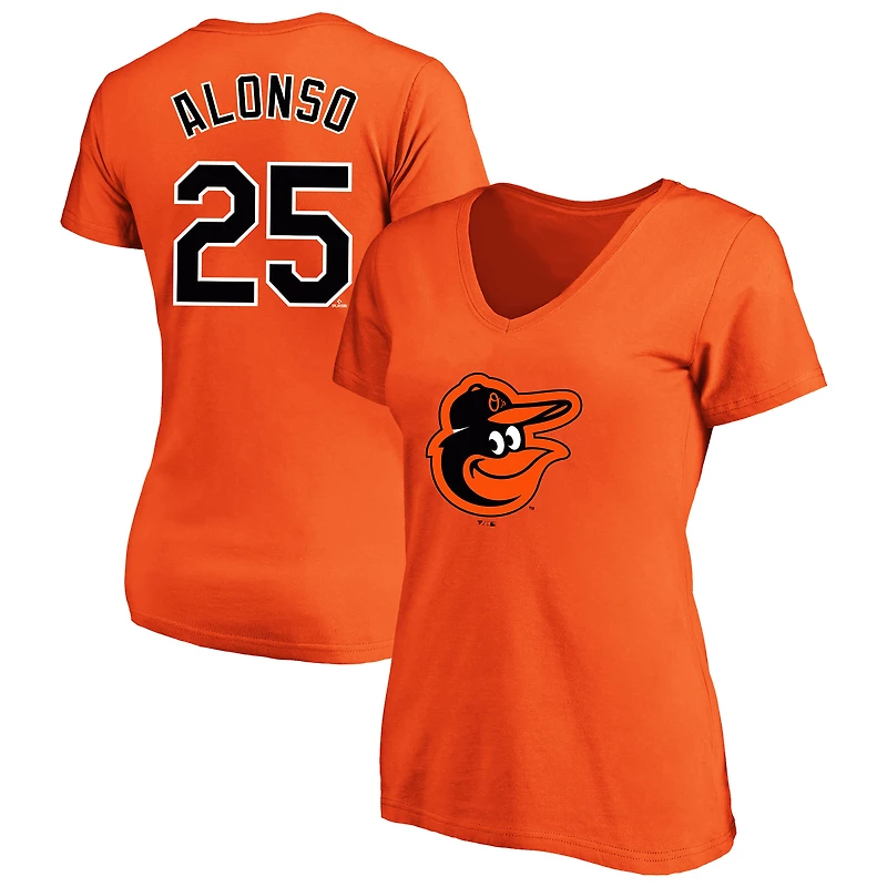 Women's Profile Pete Alonso Orange Baltimore Orioles Plus Name & Number V-Neck T-Shirt