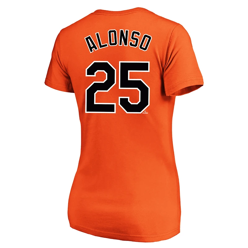 Women's Profile Pete Alonso Orange Baltimore Orioles Plus Name & Number V-Neck T-Shirt