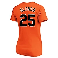 Women's Profile Pete Alonso Orange Baltimore Orioles Plus Name & Number V-Neck T-Shirt