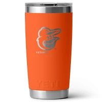 Gobelet Rambler YETI Baltimore Orioles Secondary 20 oz avec couvercle Magslider