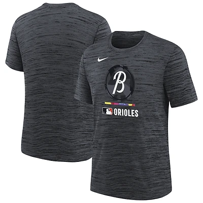 Youth Nike Black Baltimore Orioles Authentic Collection City Connect Velocity Performance T-Shirt