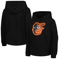 Sweat à capuche noir pour jeunes avec logo principal de l'équipe des Orioles Baltimore