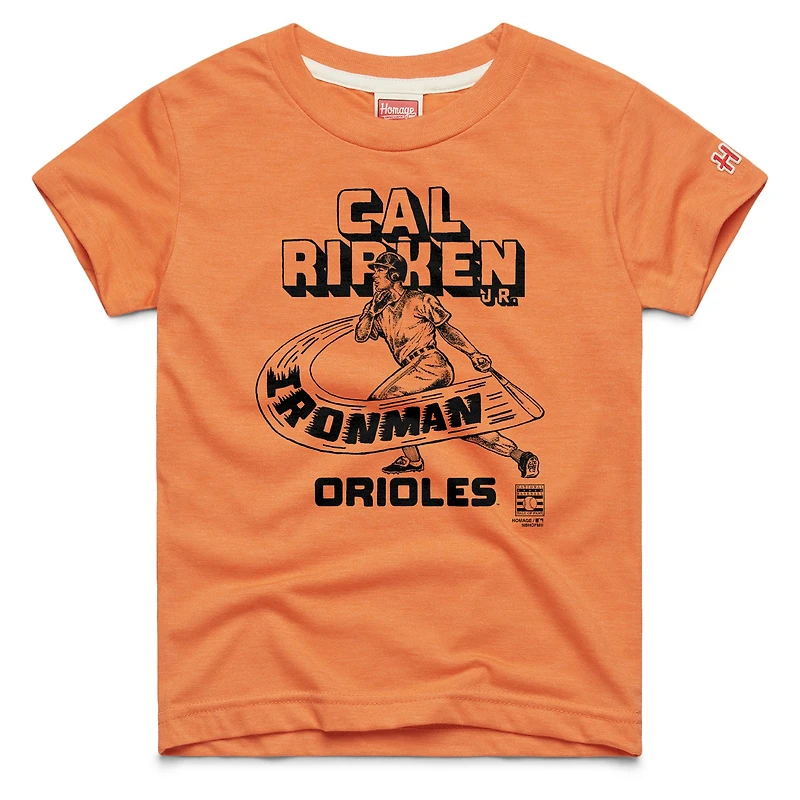 Youth Homage Cal Ripken Jr. Orange Baltimore Orioles Cooperstown Collection Player Graphic Tri-Blend T-Shirt