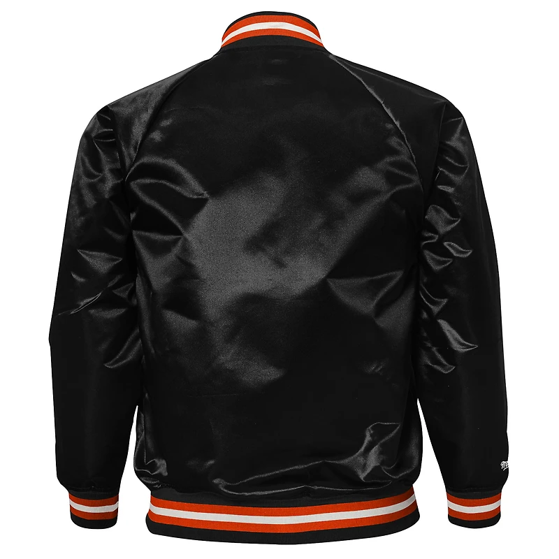 Veste en satin raglan noire à boutons-pression pour jeunes Mitchell & Ness Baltimore Orioles Cooperstown Collection