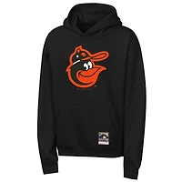Youth Mitchell & Ness Black Baltimore Orioles Retro Logo Hoodie