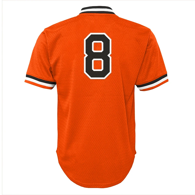Youth Mitchell & Ness Cal Ripken Jr. Orange Baltimore Orioles Cooperstown Collection Mesh Batting Practice Jersey