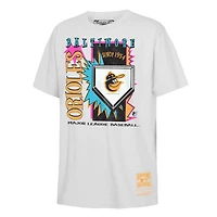 Youth Mitchell & Ness  White Baltimore Orioles Cooperstown Neon Field Shock T-Shirt