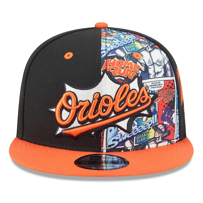 Youth New Era Black/Orange Baltimore Orioles 2025 MLB Diamond Hero Edition 9FIFTY Snapback Hat