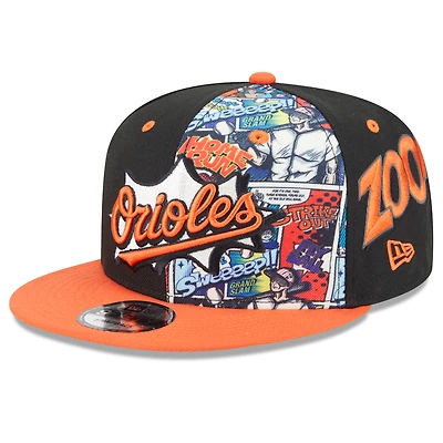 Youth New Era Black/Orange Baltimore Orioles 2025 MLB Diamond Hero Edition 9FIFTY Snapback Hat