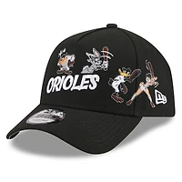 Casquette ajustable New Era noire Baltimore Orioles Looney Tunes A-Frame 9FORTY pour jeunes