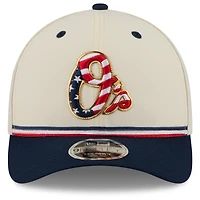 Casquette ajustable New Era crème/marine Baltimore Orioles USA 250 9FORTY M-Crown pour jeunes