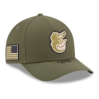 Youth New Era Olive Baltimore Orioles 2026 Armed Forces Day 9FORTY M-Crown Adjustable Hat